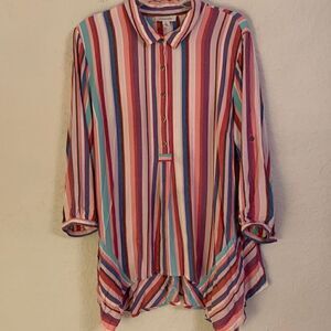 Vintage X America Multicolor Striped Flowy Tunic Women’s Size XL